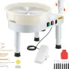 VEVOR Pottery Wheel, 14 in Ceramic Wheel Forming Machine, 60-300 RPM Adjustable Speed with Foot Pedal Control, Detachable Basin, Adjustable Lift Leg, Complete Accessories for Home Pottery, DIY, White