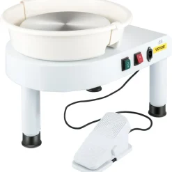 VEVOR Pottery Wheel, 11in Ceramic Wheel Forming Machine, 0-300RPM Speed Manual Adjustable 0-7.8in Lift Leg, Foot Pedal Detachable Basin, Sculpting Tool Accessory Kit for Work Art Craft DIY