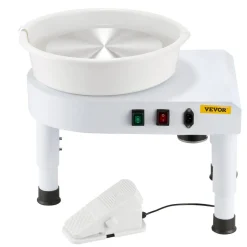 VEVOR Pottery Wheel, 11 in Ceramic Wheel Forming Machine, 60-300 RPM Adjustable Speed with Foot Pedal Control, Detachable Basin, Adjustable Lift Leg, Complete Accessories for Home Pottery, DIY, White
