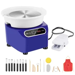 VEVOR Pottery Wheel, 11 inch Pottery Forming Machine, 450W Electric Wheel for Pottery with Foot Pedal and LCD Touch Screen, Direct Drive Ceramic Wheel with Shaping Tools for DIY Art Craft, Blue