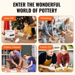VEVOR Pottery Wheel, 11 inch Pottery Forming Machine, 450W Electric Wheel for Pottery with Foot Pedal and LCD Touch Screen, Direct Drive Ceramic Wheel with 3 Support Legs for DIY Art Craft, White