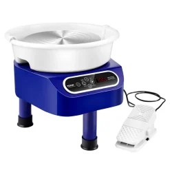 VEVOR Pottery Wheel, 10 inch Pottery Forming Machine, 350W Electric Wheel for Pottery with Foot Pedal and LCD Touch Screen, Direct Drive Ceramic Wheel with 3 Support Legs for DIY Art Craft, Blue