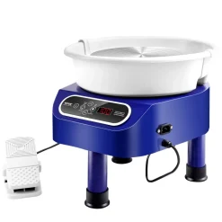 VEVOR Pottery Wheel, 10 inch Pottery Forming Machine, 350W Electric Wheel for Pottery with Foot Pedal and LCD Touch Screen, Direct Drive Ceramic Wheel with 3 Support Legs for DIY Art Craft, Blue