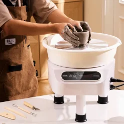 VEVOR Pottery Wheel, 10 inch Pottery Forming Machine, Direct Drive Ceramic Wheel with 3 Support Legs for DIY Art Craft, 350W Electric Wheel for Pottery with Foot Pedal and LCD Touch Screen, White