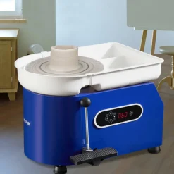 VEVOR Pottery Wheel, 450W, For Adults and Beginners, 11in Clay Wheel Machine, Adjustable 60-300RPM Speed Handle and Pedal, ABS Detachable Basin, Accessory Kit for Craft DIY, LCD Touch Screen, Blue