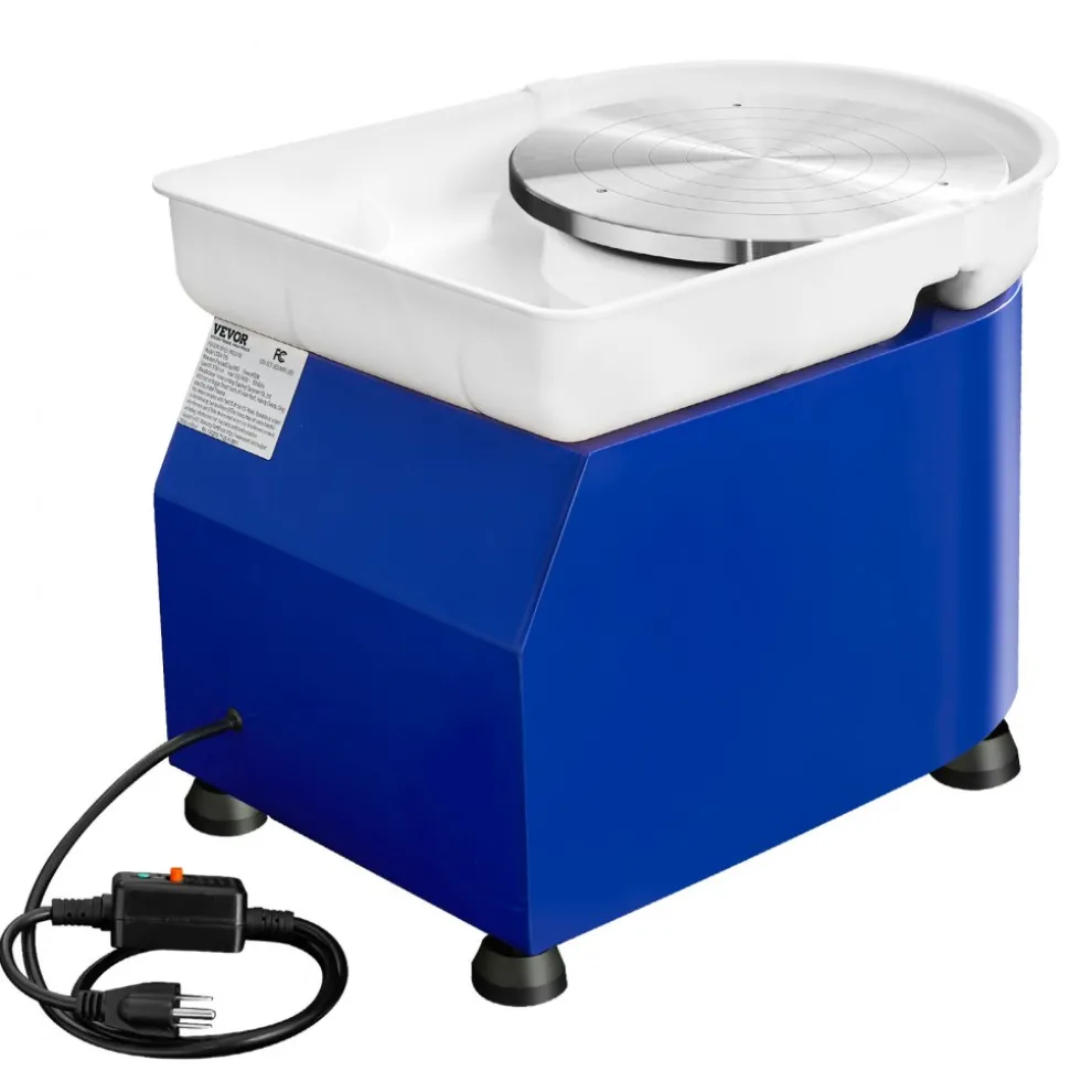 VEVOR Pottery Wheel, 450W, For Adults and Beginners, 11in Clay Wheel Machine, Adjustable 60-300RPM Speed Handle and Pedal, ABS Detachable Basin, Accessory Kit for Craft DIY, LCD Touch Screen, Blue