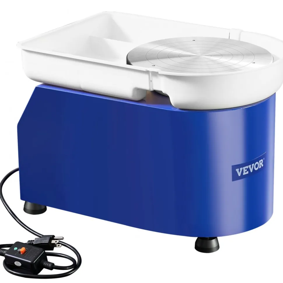 VEVOR Pottery Wheel, 450W, For Adults and Beginners, 11in Clay Wheel Machine, Adjustable 60-300RPM Speed Handle and Pedal, ABS Detachable Basin, Accessory Kit for Craft DIY, LCD Touch Screen, Blue