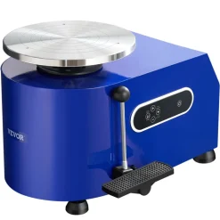 VEVOR Pottery Wheel, 450W, For Adults and Beginners, 11in Clay Wheel Machine, Adjustable 60-300RPM Speed Handle and Pedal, ABS Detachable Basin, Accessory Kit for Craft DIY, LCD Touch Screen, Blue