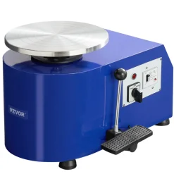 VEVOR Pottery Wheel, 350W, 11 in Clay Wheel Forming Machine, 60-300 RPM Adjustable Speed with Handle and Pedal Control, ABS Detachable Basin, Accessory Kit for Adults and Beginners Craft DIY, Blue
