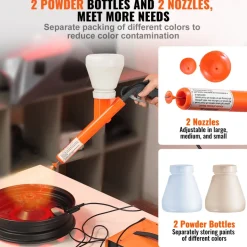 VEVOR Powder Coating System, 50KV Electrostatic Output Powder Coating Kit with Foot Switch, Spray Gun, Nozzles and Powder Cups, Powder Coating Equipment for Home DIY and Commercial Production