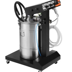 VEVOR Powder Coating System, 50 W 100KV Electrostatic Output Powder Coating Kit with 50L Powder Hopper, 450g Per Minute Powder Coating Machine with Spray Gun and Trolley Base, for Indoor and Outdoor