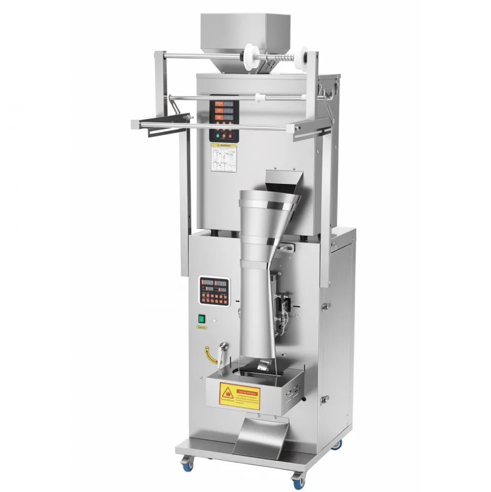 VEVOR Powder Filling and Sealing Machine, 10-500g(0.02-1.1lbs) Automatic Particle Granule Packaging Machine, Stainless Steel, Weighing Filling Sealing, for Coffee Beans, Grains, Tea, Spices, Silver