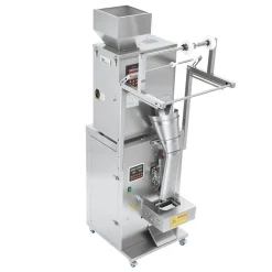 VEVOR Powder Filling and Sealing Machine, 10-500g(0.02-1.1lbs) Automatic Particle Granule Packaging Machine, Stainless Steel, Weighing Filling Sealing, for Coffee Beans, Grains, Tea, Spices, Silver