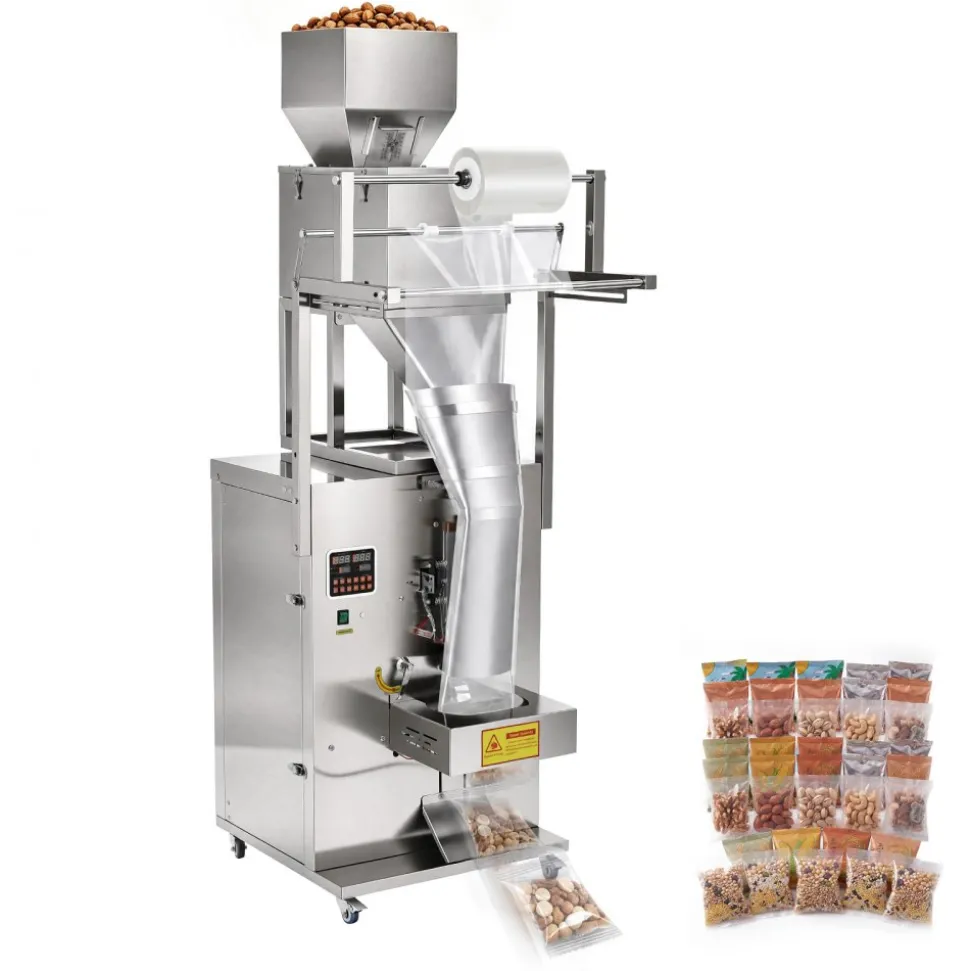 VEVOR Powder Filling and Sealing Machine, 10-999g(0.02-2.2lbs) Automatic Particle Granule Packaging Machine, Stainless Steel, Weighing Filling Sealing, for Coffee Beans, Grains, Tea, Spices, Silver
