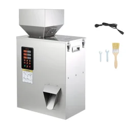VEVOR Powder Filling Machine, 10-500g (0.02-1.1lbs) Automatic Particle Dispenser, High Accuracy, Stainless Steel, Intelligent Weighing Dispensing Filler for Coffee Beans, Grains, Tea, Spices, Silver