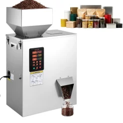 VEVOR Powder Filling Machine, 10-500g (0.02-1.1lbs) Automatic Particle Dispenser, High Accuracy, Stainless Steel, Intelligent Weighing Dispensing Filler for Coffee Beans, Grains, Tea, Spices, Silver