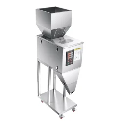 VEVOR Powder Filling Machine, 10-999g (0.02-2.2lbs) Automatic Particle Dispenser, Stainless Steel, Intelligent Weighing Dispensing Filler with Foot Pedal, for Coffee Beans, Grains, Tea, Spices, Silver
