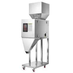 VEVOR Powder Filling Machine, 20-5000g (0.04-11.02lbs) Automatic Particle Dispenser, Stainless Steel, Smart Weighing Dispensing Filler w/ Foot Pedal, for Coffee Beans, Grains, Tea, Spices, Silver