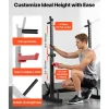 VEVOR Power Cage Squat Rack, Home Gym Power Rack with Adjustable Height & Width, 550LBS Strength Training Workout Equipment with Barbell Storage Racks & J-Hooks for Bench Press, Squat, Weight Lifting