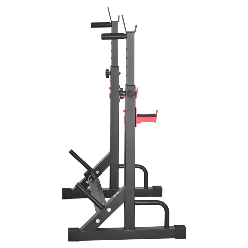 VEVOR Power Cage Squat Rack, Home Gym Power Rack with Adjustable Height & Width, 550LBS Strength Training Workout Equipment with Barbell Storage Racks & J-Hooks for Bench Press, Squat, Weight Lifting