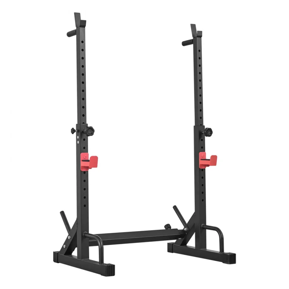 VEVOR Power Cage Squat Rack, Home Gym Power Rack with Adjustable Height & Width, 550LBS Strength Training Workout Equipment with Barbell Storage Racks & J-Hooks for Bench Press, Squat, Weight Lifting