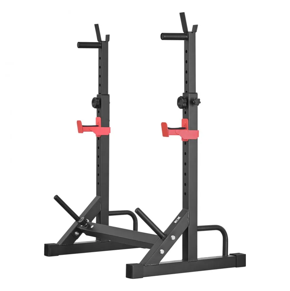 VEVOR Power Cage Squat Rack, Home Gym Power Rack with Adjustable Height & Width, 550LBS Strength Training Workout Equipment with Barbell Storage Racks & J-Hooks for Bench Press, Squat, Weight Lifting