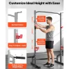 VEVOR Power Cage Squat Rack, Multifunctional Power Rack Home Gym, 1000LBS Strength Training Workout Equipment with 4 Band Pegs, Adjustable J-Hooks & Safety Bars for Barbell Squat Bench Press Pull-Up