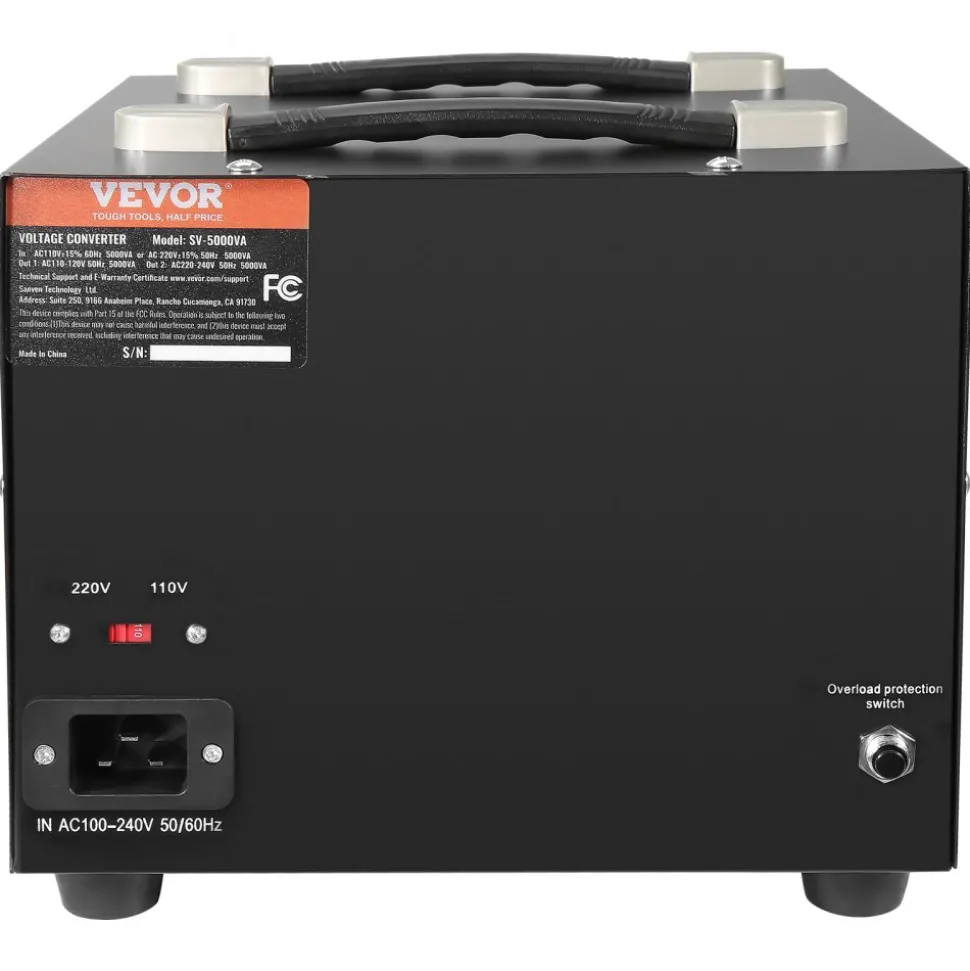 VEVOR Power Converter, 3000W, Durable Step Up/Down Unit, Switches between 110V and 220V, Includes US and EU Outlets plus 5V USB, CE Approved