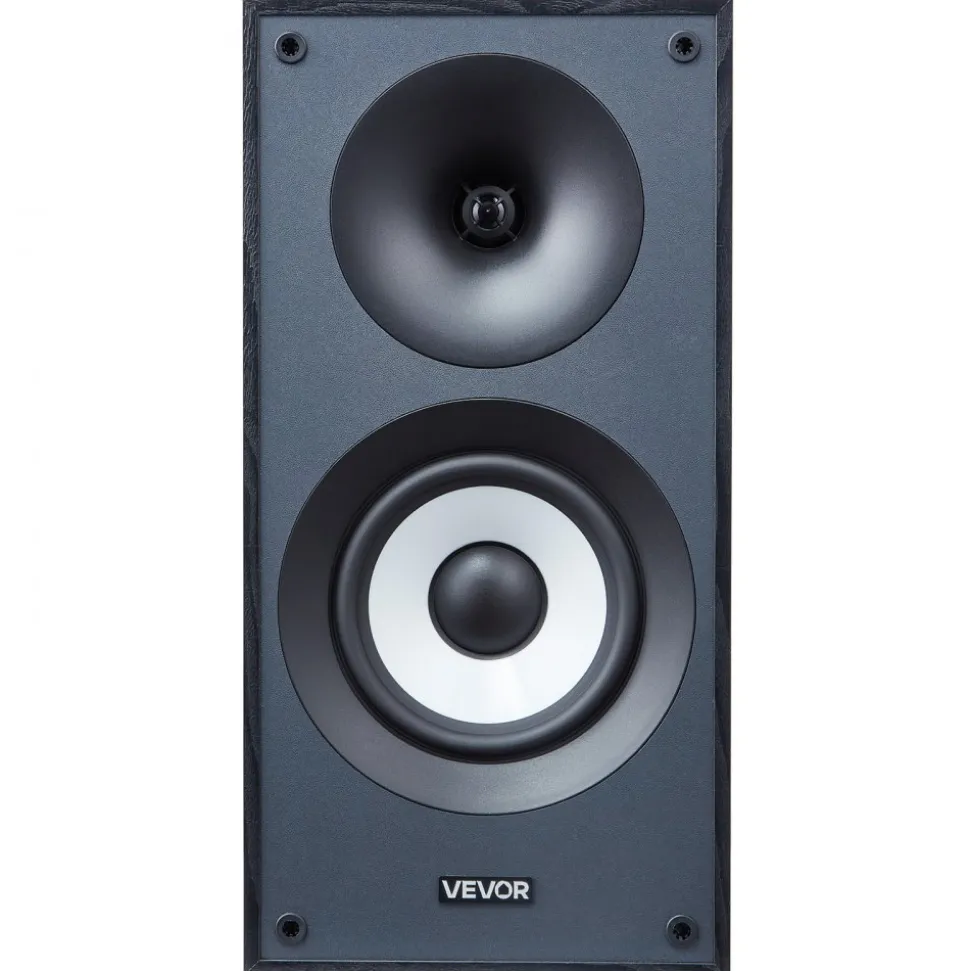 VEVOR Powered Bookshelf Speakers, 25W x 2, Active Studio Monitor Speaker with 5.5 Inch Woofer, Bluetooth/RCA/Coaxial/Optical/USB/Subwoofer Connection, Wooden Enclosure, for Record Player Turntable PC