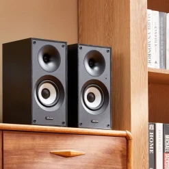 VEVOR Powered Bookshelf Speakers, 25W x 2, Active Studio Monitor Speaker with 5.5 Inch Woofer, Bluetooth/RCA/Coaxial/Optical/USB/Subwoofer Connection, Wooden Enclosure, for Record Player Turntable PC