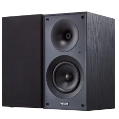 VEVOR Powered Bookshelf Speakers, 25W x 2, Active Studio Monitor Speaker with 5.25 Inch Woofer, Bluetooth/RCA/Coaxial/Optical/USB/Subwoofer Connection, Wooden Enclosure, for Record Player Turntable PC