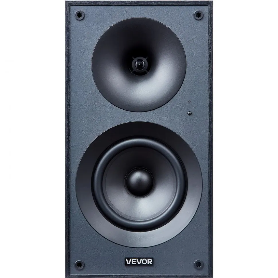 VEVOR Powered Bookshelf Speakers, 25W x 2, Active Studio Monitor Speaker with 5.25 Inch Woofer, Bluetooth/RCA/Coaxial/Optical/USB/Subwoofer Connection, Wooden Enclosure, for Record Player Turntable PC