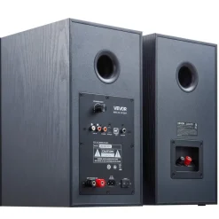 VEVOR Powered Bookshelf Speakers, 25W x 2, Active Studio Monitor Speaker with 5.25 Inch Woofer, Bluetooth/RCA/Coaxial/Optical/USB/Subwoofer Connection, Wooden Enclosure, for Record Player Turntable PC