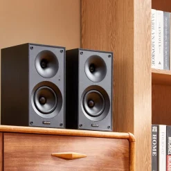VEVOR Powered Bookshelf Speakers, 25W x 2, Active Studio Monitor Speaker with 5.25 Inch Woofer, Bluetooth/RCA/Coaxial/Optical/USB/Subwoofer Connection, Wooden Enclosure, for Record Player Turntable PC