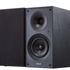 VEVOR Powered Bookshelf Speakers, 25W x 2, Active Studio Monitor Speaker with 5.25 Inch Woofer, Bluetooth/RCA/Coaxial/Optical/USB/Subwoofer Connection, Wooden Enclosure, for Record Player Turntable PC