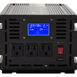 VEVOR Power Inverter, 2500W Modified Sine Wave Inverter, DC 12V to AC 120V Car Converter, with LCD Display, Remote Controller, LED Indicator, AC Outlets Inverter for Truck RV Car Boat Travel Camping