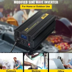 VEVOR Power Inverter, 2500W Modified Sine Wave Inverter, DC 12V to AC 120V Car Converter, with LCD Display, Remote Controller, LED Indicator, AC Outlets Inverter for Truck RV Car Boat Travel Camping