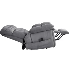 VEVOR Power Lift Recliner Chair, Dual Motor, Oversized Electric Lift Chair with Heat and Massage for Elderly, Infinite Position Adjustment, Chenille Fabric, with Side Pockets, Cup Holders, Light Gray