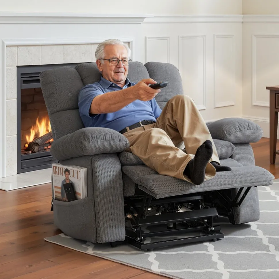 VEVOR Power Lift Recliner Chair, Lift Chair with Heat and Massage for Elderly, Dual Motor Recliner Chair with 2 Cup holders and USB Port, Infinite Position Adjustment Electric Recliner (Large, Brown)
