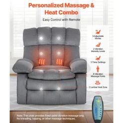 VEVOR Power Lift Recliner Chair, Lift Chair with Heat and Massage for Elderly, Dual Motor Recliner Chair with 2 Cup holders and USB Port, Infinite Position Adjustment Electric Recliner (Large, Brown)