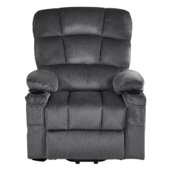 VEVOR Power Lift Recliner Chair, Triple-Motor, Large Electric Lift Chair with Heat and Massage for Elderly, Infinite Position Adjustment, Leather Surface, with Storage Pockets and Cup Holders, Brown