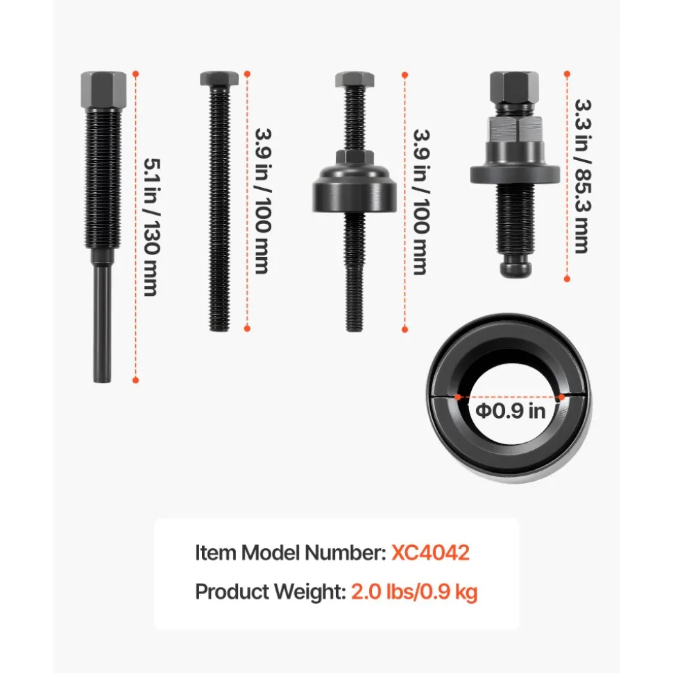 VEVOR Power Steering Pump Pulley Puller/Installer Tool Set, Compatible with Ford, GM V6, and VW Vehicles, Pump Pulley Remover Installer Tools, for Removing and Installing Power Steering Pump Pulleys