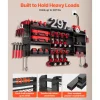 VEVOR Power Tool Organizer with Charging Station, 3-Layer Power Tool Battery Storage Rack with 5.58 ft Power Strip, 8 Drill Holders & 8 Outlets, Garage Tool Organizer for Garage, Workbench, Workshop
