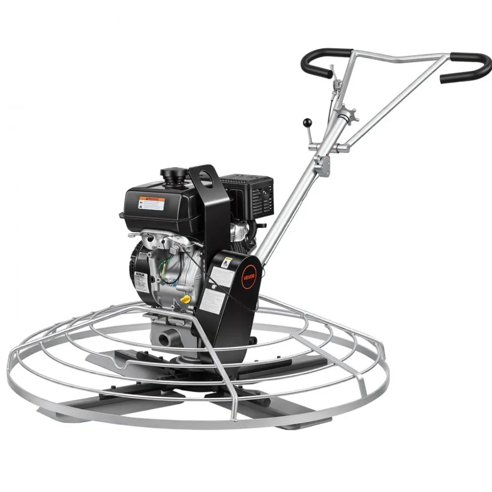 VEVOR Power Trowel, 46 inch Concrete Finishing Machine with Float Pan, 9.5HP Kohler Engine, 4 Blades, Adjustable Pitch, Gas-Powered Walk-Behind Cement Surface Finisher for Smooth Floors, Construction