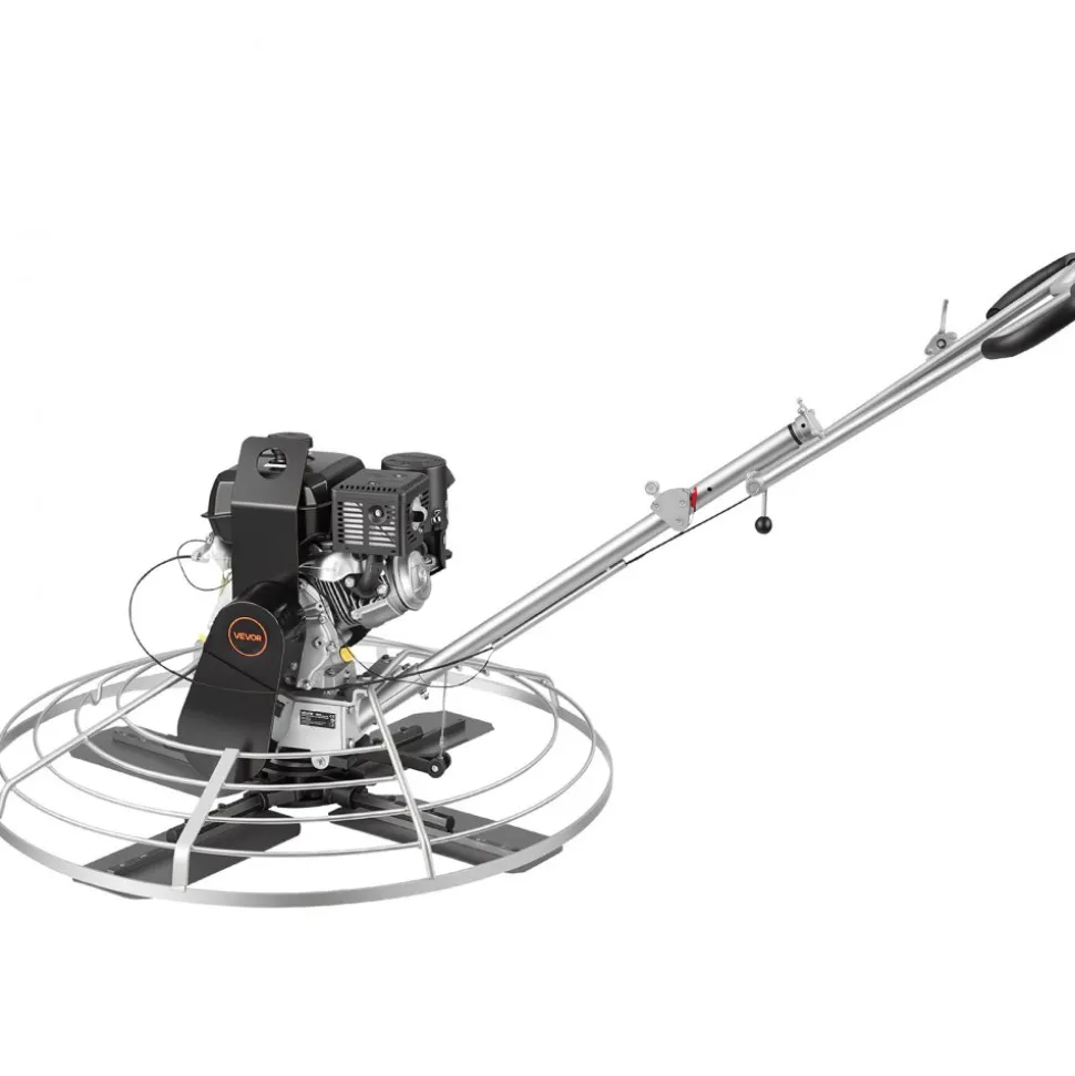 VEVOR Power Trowel, 46 inch Concrete Finishing Machine with Float Pan, 9.5HP Kohler Engine, 4 Blades, Adjustable Pitch, Gas-Powered Walk-Behind Cement Surface Finisher for Smooth Floors, Construction