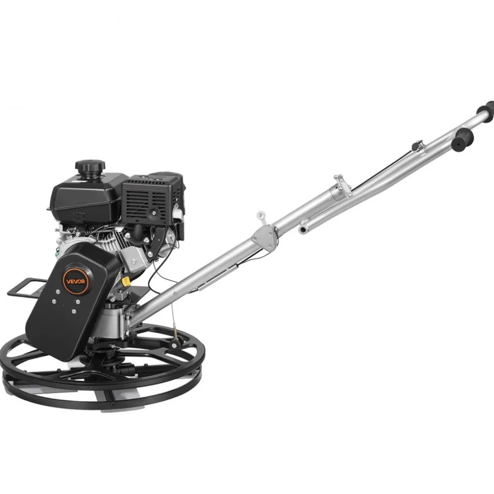 VEVOR Power Trowel, 24 inch Concrete Finishing Machine with Float Pan, 7HP Kohler Engine, 4 Blades, Adjustable Pitch, Gas-Powered Walk-Behind Cement Surface Finisher for Smooth Floors, Construction