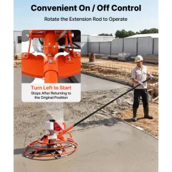 VEVOR Power Trowel, 28.3 inch Trowel Diameter Concrete Finishing Machine, 4 Blades, Adjustable 0-12° Pitch, Gas-Powered Walk-Behind Cement Surface Finisher for Smooth Floors, Bridge Construction