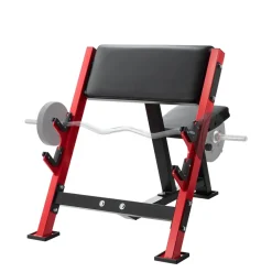 VEVOR Preacher Curl Bench, Strength Training Benches, Max load 660 LBS Home Gym Fitness Equipment, Seated Arm Isolated Barbell Dumbbell Bicep Station, Adjustable Weight Bench with Bar Holders
