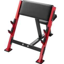 VEVOR Preacher Curl Bench, Strength Training Benches, Max load 660 LBS Home Gym Fitness Equipment, Seated Arm Isolated Barbell Dumbbell Bicep Station, Adjustable Weight Bench with Bar Holders