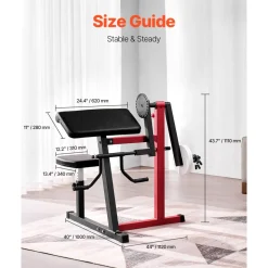 VEVOR Preacher Curl Machine, 2 in 1 Bicep Curl Machine and Triceps Extension Machine, Seated Arm Isolated Bicep Station, Strength Training Workout Weight Bench, Exercise Equipment for Home Gym
